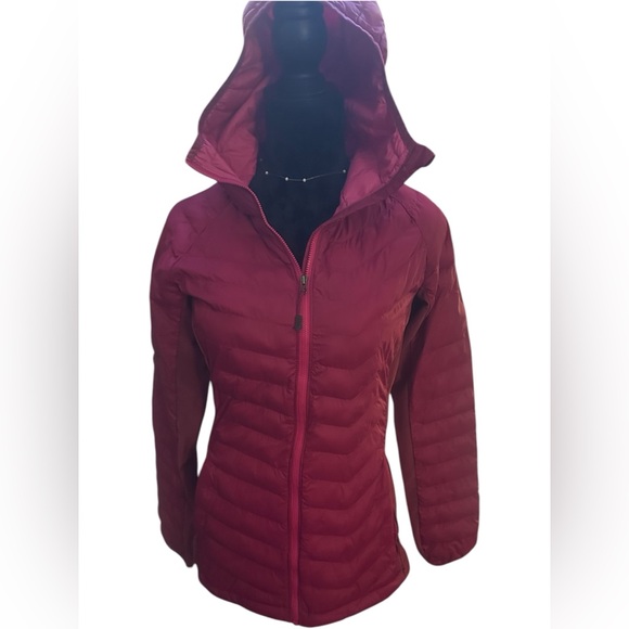 Womens Columbia Jacket Size S Powder Pass Hybrid Hooded Pink Active HTF Sold Out - Picture 1 of 12